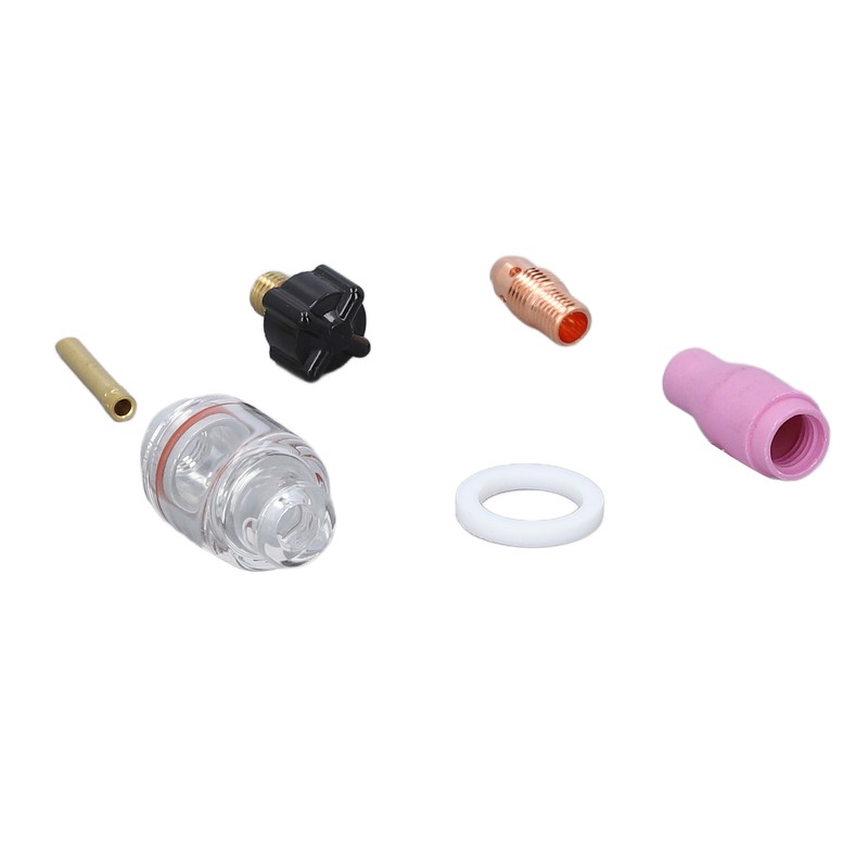 6Pcs TIG Welding Accessory Set 4# Ceramic Nozzle 2.4mm Electrode