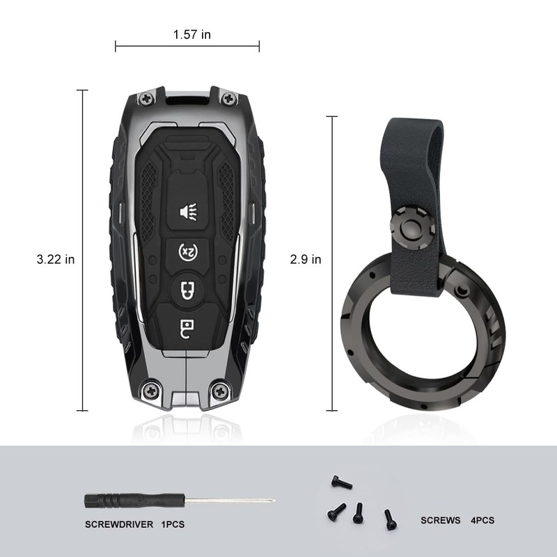 Key Fob Cover Metal Key Shells Protective Case Compatible with