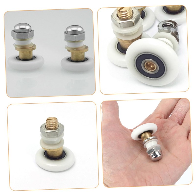 LALAFINA 4Pcs Sliding Shower Door Rollers Replacement Parts Eccentric Wheel