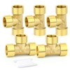 GASHER 5Pcs Brass Tee Fitting, 3/8" x 3/8" x 3/8"