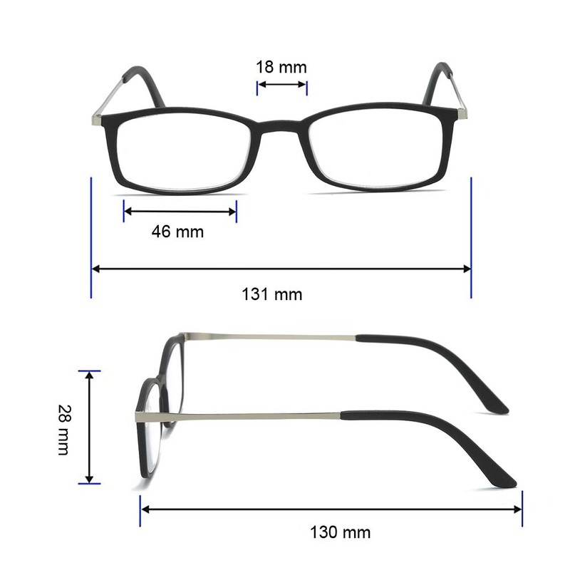KoKoBin Gafas de lectura ultradelgadas antiazules, gafas antirreflejos (negro, 2.75)