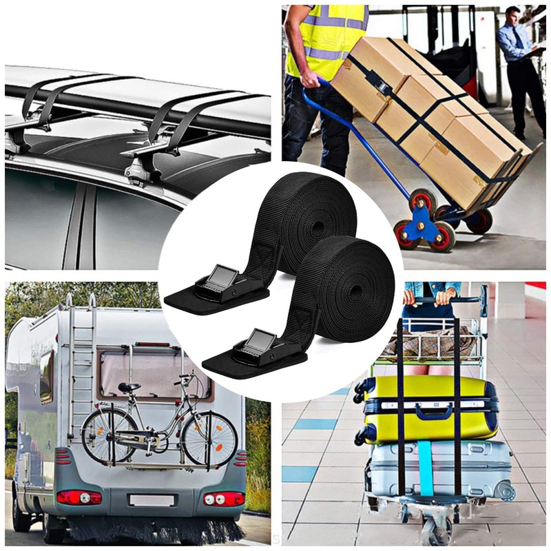 4 x Tie Down Straps 3 m, 2.5 cm Lashing