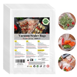 WECUTE Vacuum Food Bags, Professional Foil Bags for All Vacuum Sealer and Sous Vide Freezer Bags, Vacuum Bags for Food, Shrink Bags, BPA-Free (15 x 25 cm, 80 Bags)