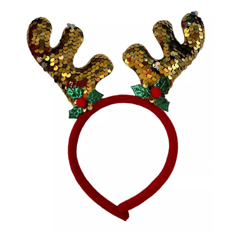 KFMX 24 Diademas De Reno Lentejuelas Navidad Fiestas