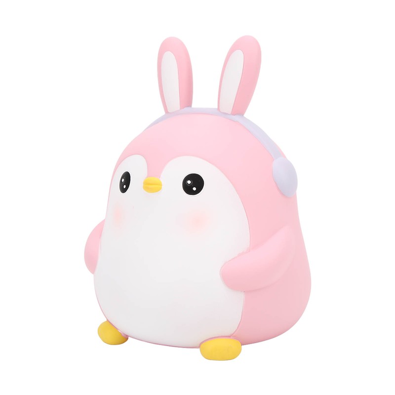 Piggy Bank Cartoon Cute Penguin Shape Pink Large Capacity Coin
