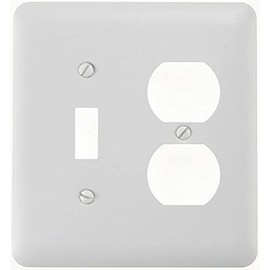 Amerelle Devon Single Toggle/Single Duplex Steel Wallplate in White