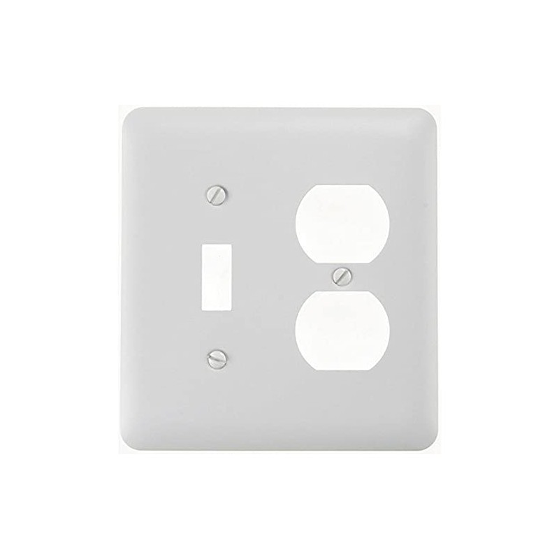 Amerelle Devon Single Toggle/Single Duplex Steel Wallplate in White