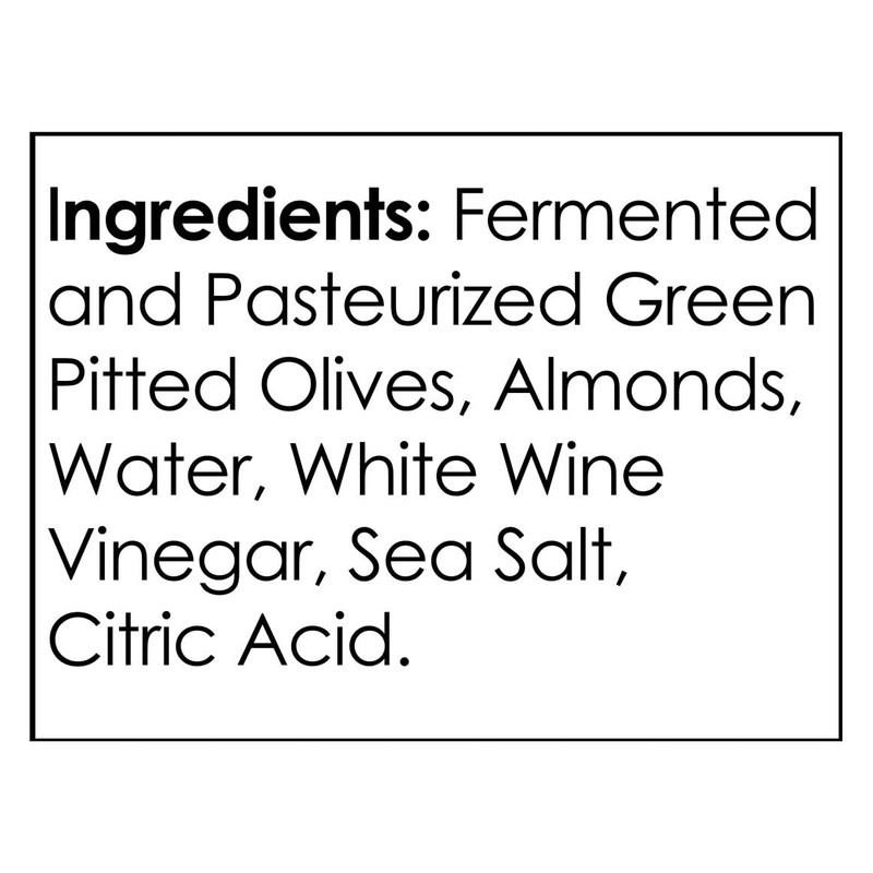 Tassos Almond Stuffed Halkidiki Super Colossal Olives 35.27 Oz