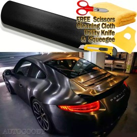 AUTOGOODY 36" x 60" Black Brushed Aluminum Vinyl Film Wrap Sticker Decal Air Bubble Free