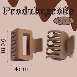 Pack of 8 Women's Hair Clips, Rectangular Matte Hair Clip, Non-Slip Hair Clip, Fashionable and Elegant Hair Clips, Hair Styling Accessories, Women's Double Rows Hair Clip, Gift for Girls