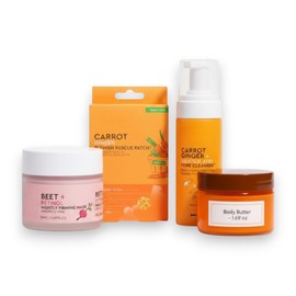 Skincare Trio Set – Retinol Night Mask (1.69 fl oz.), Carrot Ginger Cleanser (5 fl oz) & Blemish Patches (36 ct) – Complete Face Care Routine – Bonus Body Butter Included (3-Piece Set + bonus)