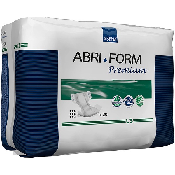 Abena Abri-Form Premium Incontinence Briefs, Large, L3, 20 Count