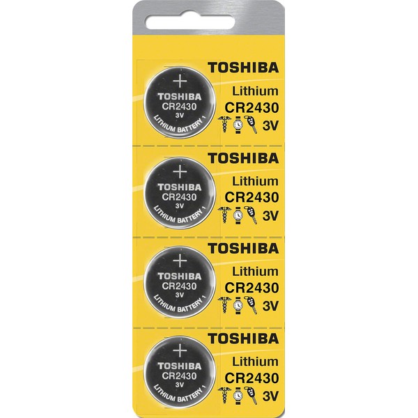 Toshiba CR2430 3 Volt Lithium Coin Battery (4 Batteries)