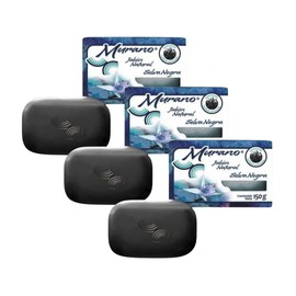 Jabón Barra Murano Natural Carbon Activado 3 Pack De 150g C/u