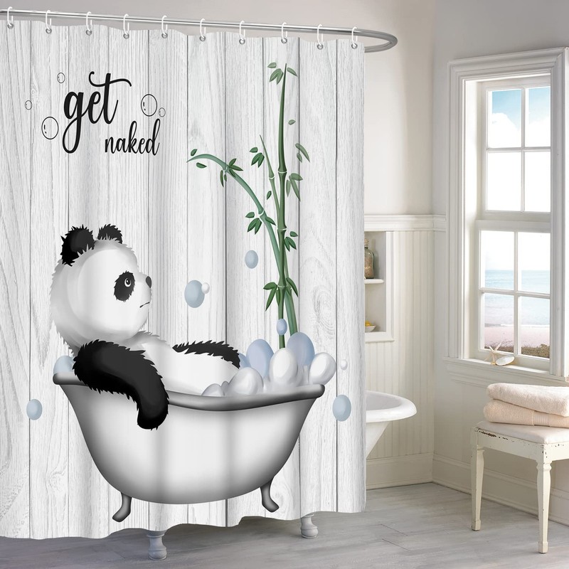 ASDCXZ Funny Shower Curtain, 180 x 200 cm, Panda Takes