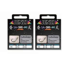 Set of 2 packs of tied coarse fish hooks from Jenzi (20 pieces), 50 cm hook size 2, 4, 6, 8, 10, 12 & 14 depending on selection + free Petri Heill! sticker (hook size 10)