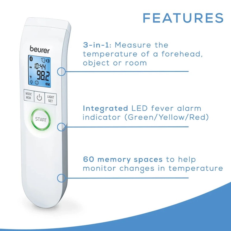 Beurer FT95 Bluetooth Non-Contact Thermometer New In Box Health Coach