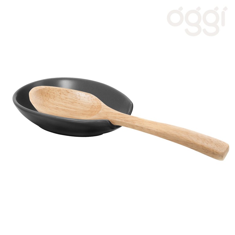 OGGI Spooner Ceramic Spoon Rest- Spoon Rest for Stove Top,