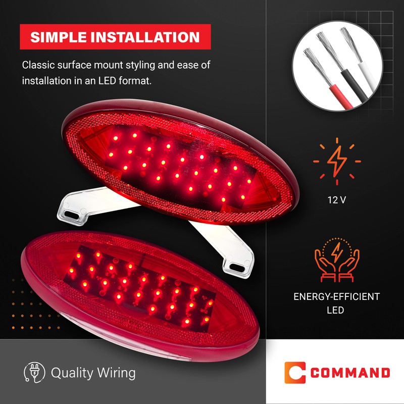 Command Electronics OEM 12V LED 2-Pack RV & Trailer Sealed