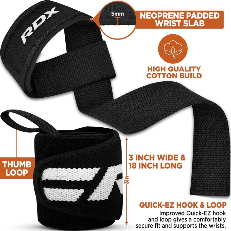 RDX Weight Lifting Wrist Wraps with Gym Straps, Elasticated 18”