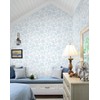 KUKANTST Wallpaper Blue White Peel and Stick Flower Leaf Contact