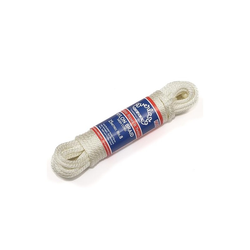 Everlasto Braided Synthetic Nylon Sash Cord Pulley Line Rope No.8