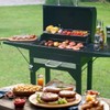 MASTER COOK Charcoal Grill with Two Side Tables, Heavy-duty Steel