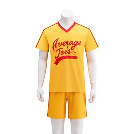 Men's Dodgeball Average Joe's Cosplay Costume Yellow Sports Jersey Shorts 2 Pieces Sweatsuits Tracksuit (XXL)