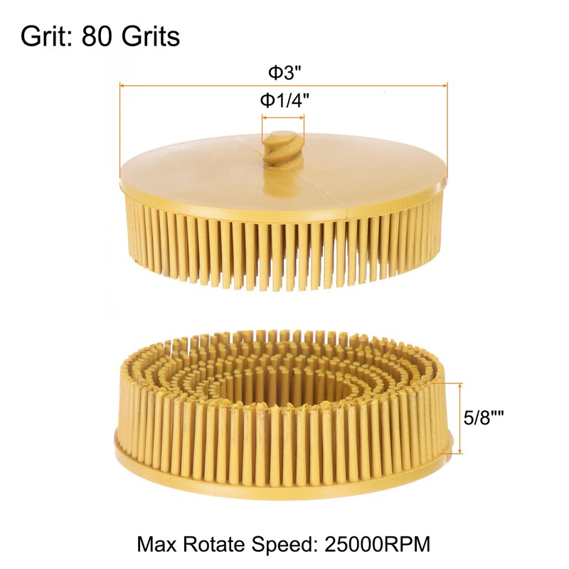 HARFINGTON 5pcs Bristle Disc 3" 80 Grit Abrasive Brush Deburring