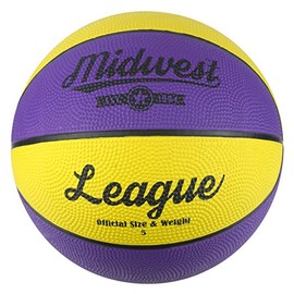 Midwest Unisex's League Basketball, Yellow/Purple, Size 6, BBB1036YP