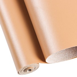 Caxilee Hojas de piel sintética para manualidades, un solo rollo, superficie suave y lisa, hojas de tela de piel sólido de 30 cm x 135 cm, tamaño grande para aretes, lazos, carteras, proyectos de bricolaje (caqui)