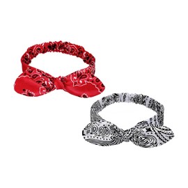 PACKOVE 2pcs Retro Rabbit Ear Headbands for Women Elastic Hair Bands Breathable Cloth for Sports Parties and Daily Wear Comfortable Hair Accessories