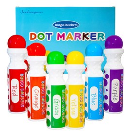 SEETOOOGAMES Bingo Daubers Dot Markers - Mixed Colors Set of 6 Pack - For Toddler Arts and Crafts