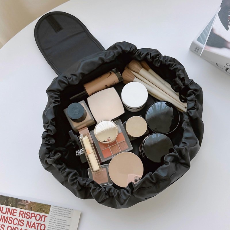 AWAVM Drawstring Makeup Bag, Travel Portable Large Capacity Makeup Bag,