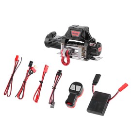 DashRC 1/10 RC Metal Automatic Winch with Wireless Controller & Receiver, Wireless Remote Control Winch System for Axial SCX10 90046, TRX4, Redcat 1/10 RC Crawler Upgrade Parts