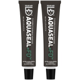 GEAR AID Aquaseal FD Flexible Durable Repair Adhesive for Fixing Tears and Holes in Waders, Wetsuits, PVC Inflatables, Vinyl and Outdoor Gear, Dries Clear, 0.75 oz, 2 Pack