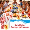 50Pcs 12 Oz Crawfish Plastic Cups with Lids & Straws