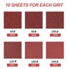60 PCS Mouse Detail Sander Pads, 5 Holes Triangle Sandpaper,