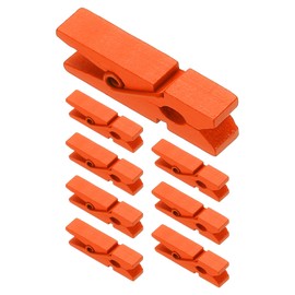 PATIKIL 1.4" Wooden Colored Clothes Pins, 100Pcs Mini Colorful Wooden Clothes Clips Strong Grip Photo Clips for Pictures Hanging Clothes Decorative Crafts, Orange