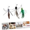 COLLBATH Cat Teaser Attachment 6pcs Cat Feather Replacement Cat Worm
