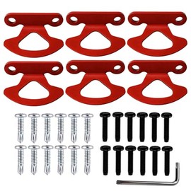 Anclajes de gancho de sujeción, compatibles con Ford F150, estilo lateral 2004-2017, Explorer Sport Trac 2001-2010, 2 juegos de pernos (tornillos autoperforantes y tornillos Dacromet 6 piezas (Rojo)