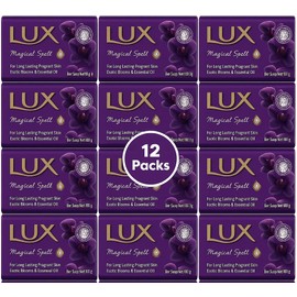 LUX Purple Magical Beauty Soap Bar - Men & Women - 80g x 12