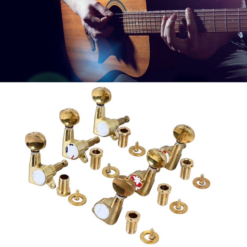 6Pcs Full Closed Guitar Tuning Key Accurate Fast Operation Stable
