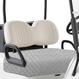 Klmnop Golf Cart Seat Covers, Golf Cart Seat Towel Blanket, Short Plush Surface Non-Slip Bottom Fits for EZGO, Yamaha, Club Car and More 2-Seat Golf Carts(LightGrey)