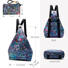 Black Butterfly - Mochila de alta calidad para mujer, estilo bohemio, casual, moderna, ligera y pequeña, 03-blue Plus, Pequeño, Bohemio