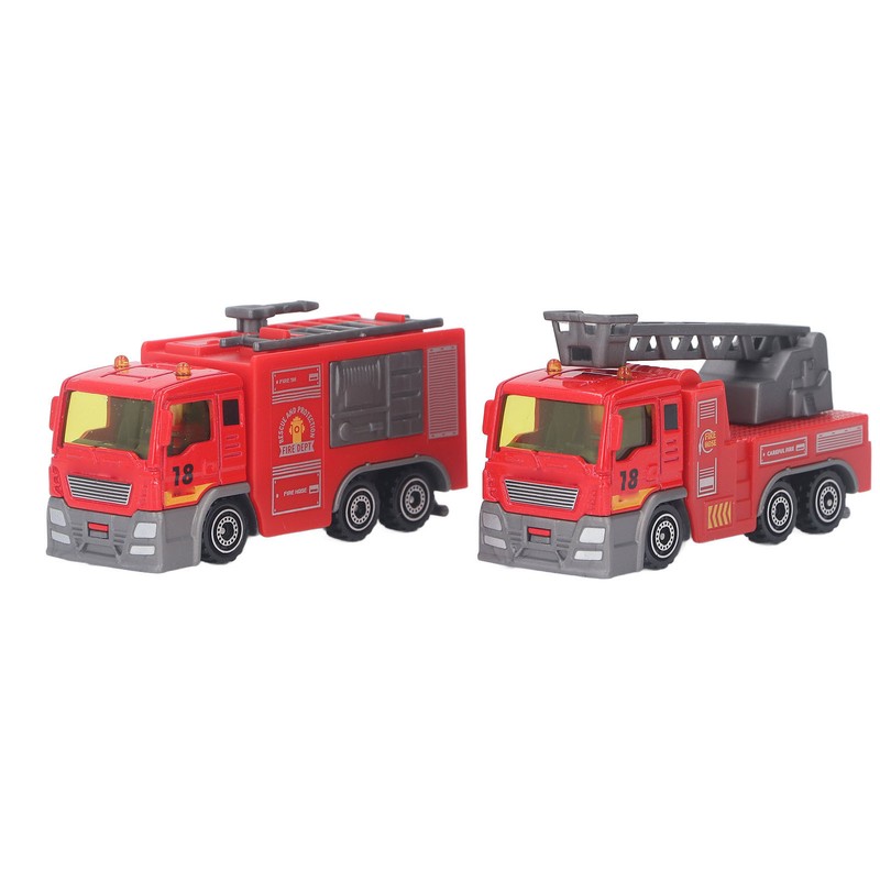4Pcs 1: 32 Fire Truck Toy Set High Simulation Pull