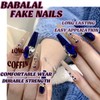 BABALAL Blue Press on Nails Long Coffin Fake Nails Luxury