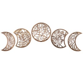 Betinyar 5PCS Moon Phases Wall Decor, Moon Decorations, Wood Wall Art, Aesthetic Room Accessories, Decoration for Indoor and Outdoor, New Home Must Haves