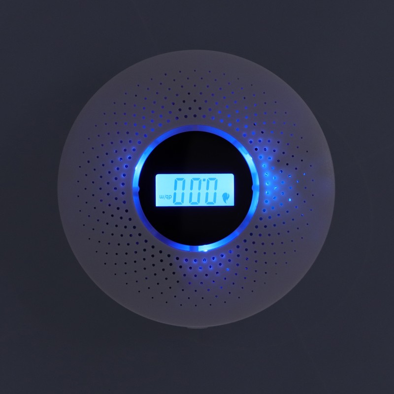 CO Smoke Combination Detector Photoelectric Sensor Sound Light Alarm LCD
