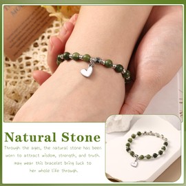 VZZNN Christmas Gifts for Women Infinity Love Heart Natural Gemstone Bracelet Gifts for Daughter Granddaughter Sister Mom Girlfriend Wife Aunt(With Gift Boxes and Greeting Cards) Granddaughter